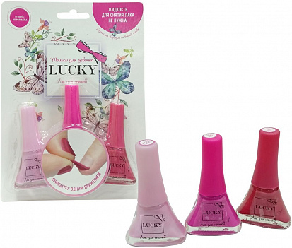 Фото товара 1toy Т11197 Lucky: набор из 3 лаков - Светло Розово-Сиреневый(#038) + Розовый Перламутр(#010) + Фукс