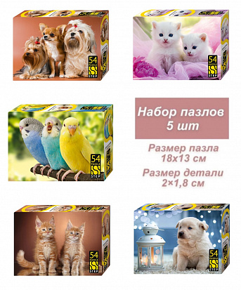 Фото товара 71055 Пазл 54 Домашние питомцы 71055 Степ