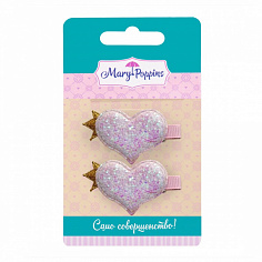 455393 Набор зажимов "Сердечки" 4 x 2,5 см., 2 шт.