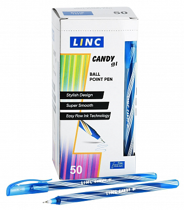 Фото 7008/blue Ручка шариковая LINC "CANDY" 0,6мм, одноразовая, синяя (50/2000) (7008/blue) (070859)