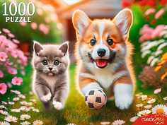 ХП1000-8279 ПАЗЛЫ 1000 элементов. КОРГИ И БРИТАНСКИЙ КОТЕНОК (арт.ХП1000-8279)