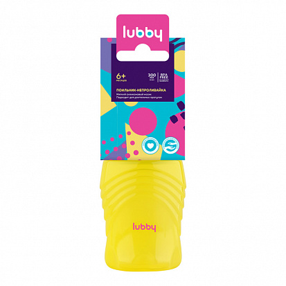 Фото товара LUBBY28527 Поильник-непроливайка с мягк. нос., от 6 мес., 300 мл., РР, сил.
