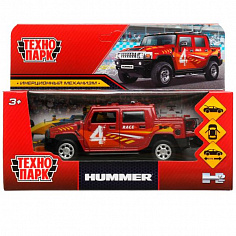 HUM2PICKUP-12SRT-RD Машина металл HUMMER H2 PICKUP СПОРТ 12 см, двер, багаж, инер, красный, кор. Тех