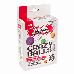 LORI Опи-006 Химические опыты Crazy balls Мир пикселей "Зелёные, сиреневые, оранжевые"