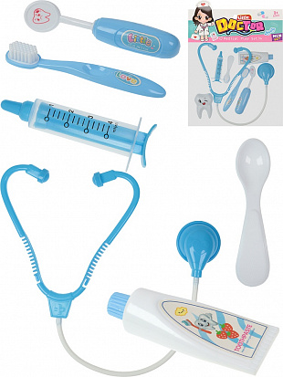 Фото товара 2204753 Игровой набор доктора "Стоматолог" (29х18,5х2,5 см)(8 предметов, цвет микс, в пакете)( Арт. 