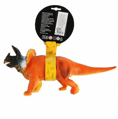 Фото ZY598042-IC Игрушка пластизоль динозавр паразауролофы 37*9*13 см, хэнтэг, звук ИГРАЕМ ВМЕСТЕ