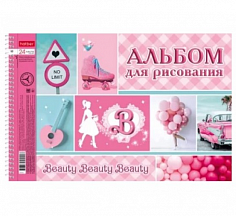 Х-24А4Всп (085236) Альбом 24л А4 "Pink" на спирали Hatber