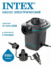 66640 Компрессор воздушный, 3 насадки, 220-240V, 66640 INTEX