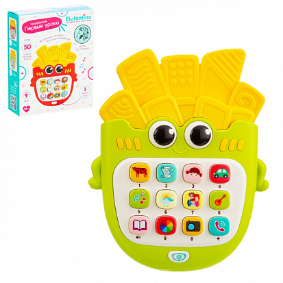 IT110571 Телефончик "Первые уроки" Elefantino, световые эффекты, более 50 песенок, звуков, сказок (в фото