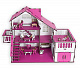 миниатюра ЭД-068 Кукольный домик с террасой,цвет Малиновый (мебель в комплекте) Габариты игрушки: 27 х 52 х 35