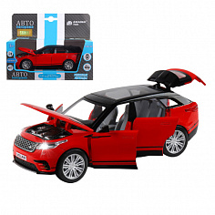 1251287JB ТМ "Автопанорама" Машинка металл.1:32Range Rover Velar, красный, откр.4 двери, капот, бага
