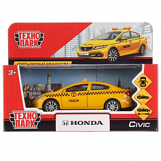 CIVIC-T Машина металл "HONDA CIVIC ТАКСИ", длина 12см, открыв. двери, инерц, в кор. Технопарк