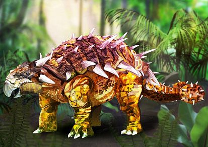 Фото товара MPZCD3-M Collection DINOSAURS. Динозавр Анкелозавр. 110 деталей. р-р 28,5 х 18см. Сред. р-р детали 3