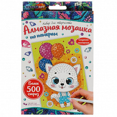 AM10X15-MAKITBAL Алмазная мозаика 10*15 см котик с шариками МУЛЬТИ АРТ