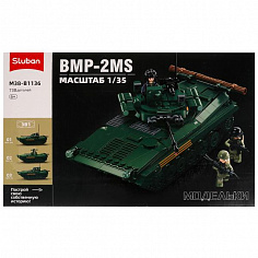 M38-B1136 (12) Конструктор пласт. ТАНК с фигурками, 738дет. в русс. кор.