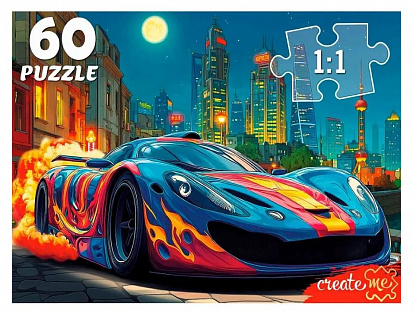 Фото товара Ф60-8260 Пазл 60 Ночной автомобиль Ф60-8260