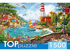 ХТП1500-1589 TOPpuzzle. ПАЗЛЫ 1500 элементов. ХТП1500-1589 Маяк в приморском городе