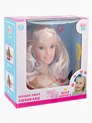 Фото IT107459 Набор "Парикмахер" - голова куклы для создания причесок "Girl's Club" с аксесс., в/к 24*11*