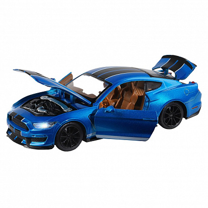 Фото 1251320JB ТМ "Автопанорама" Машинка металл., 1:32 Ford Shelby GT350, синий, инерция, свет, звук, отк