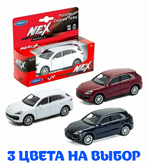 43773W Машинка WELLY 1:38 Porsche Cayenne Turbo, пруж. мех., цвет в асс.