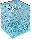миниатюра Подставка для пишущих принадлежностей deVENTE, квадратная, металлическая,ажурная, голубая (4104705)