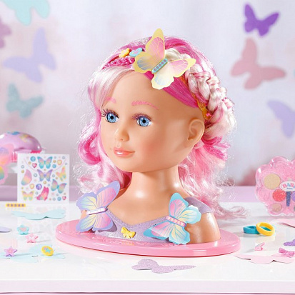 Фото 829721 кукла BABY BORN голова с розовыми волосами