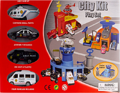 2066PT Игровой набор полицейский участок/пожарная часть/автосервис + 4 машины