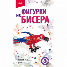 LORI Бис-076 Фигурки из бисера "Яркий попугай"