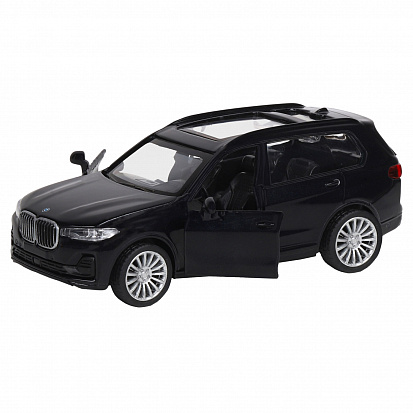 Фото 1251256JB ТМ "Автопанорама" Машинка металл. 1:44, .BMW X7, черный, инерция, откр. двери, в/к 17,5*1