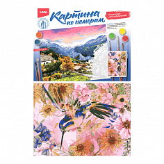 LORI Кпн-261 Картина по номерам на картоне 28,5*38 см "Колибри"
