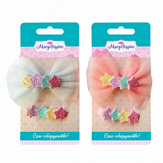 455390 Набор зажимов "Радужные звезды" 2 шт., 7 см., в ассорт.