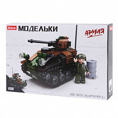 M38-B0750 Конструктор пласт. танк с фигуркой, 245дет. в русс. кор.