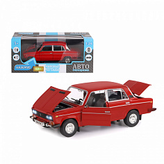 1200164JB ТМ "Автопанорама" Машинка металл., ВАЗ 2106, масштаб 1:22, красный, инерция, откр. двери, 