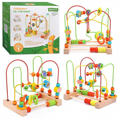 Фото товара D1236-2 Игра Лабиринт "Морские жители", со счетами