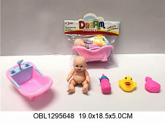 609-195 кукла пупс с ванной