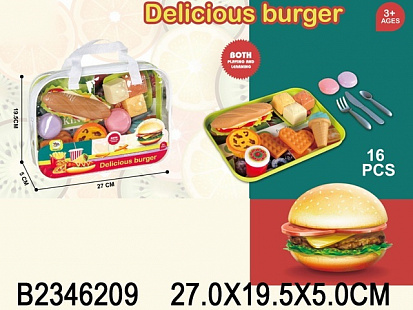 Фото товара 2346209 Набор "Продукты" в сумочке, 16 предметов, 27*19,5*5 см