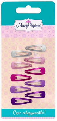 Фото товара 455509 Набор заколок клик-клак " Блеск" 10 шт., 3,2*1 см.