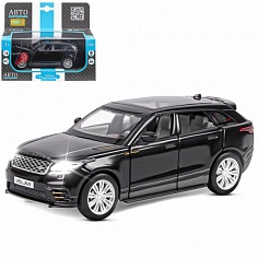 1200186JB Машинка металл.1:32Range Rover Velar, черный, откр.4 двери, капот, багажник, свет, звук, и