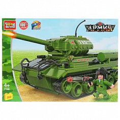 7190-UU Конструктор "Город мастеров" танк т-34, с фигуркой, 353 дет. в русс. кор.