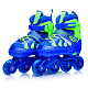 миниатюра U001501Y Роликовые коньки раздвижные, PU колёса со светом, размер М, синие, в сумке 