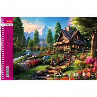 Фото товара Х-40А4тВсп (085249) Альбом 40л А4 "Живописные уголки" спираль с перфорацией