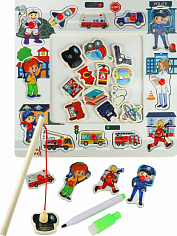 И-0408 Рамка-пазл магнитная с рыбалкой и маркером 30х30см. (Арт. И-0408)