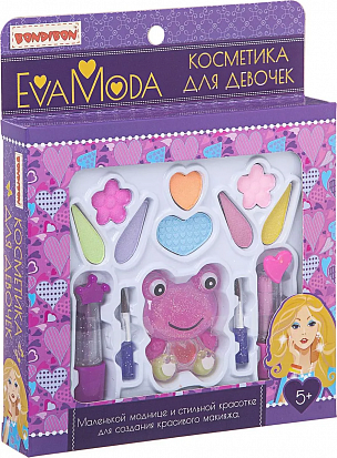 Фото товара ВВ1747 Набор детской декорат. косметики Bondibon Eva Moda, ВОХ 22х18х 3 см, тени для век (8 оттенков