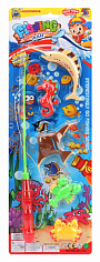 555-89 Магнитная рыбалка Морские обитатели (5 предметов, удочка) (555-89)