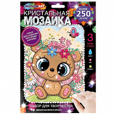 CRYST-108989 Кристальная мозаика 17*23 см милый мишка МУЛЬТИ АРТ