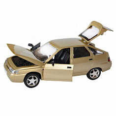 1200160JB ТМ "Автопанорама" Машинка металл., ВАЗ 2112, масштаб 1:22, золотой, инерция, откр. двери, 
