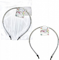 Т21504 Lukky Fashion ободок 1 шт (серебро, чёрный) (10702070/081121/0362279)