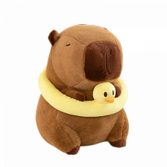 Мягкая игрушка Капибара с кругом 35см