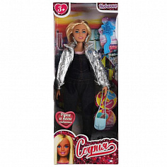 66001B1-W1-SPS-BB Кукла 29 см София plus size, беремен,1 младенец,в пуховике, расческа, в кор КАРАПУ