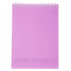 Блокнот ХАТБЕР А6 80л. клетка "PREMIUM" PASTEL ПИОН" пластик (80Б6A1гр_05018) (065597) (1/4/48)